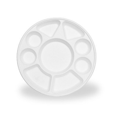 9 Compartment Round Bagasse Plates